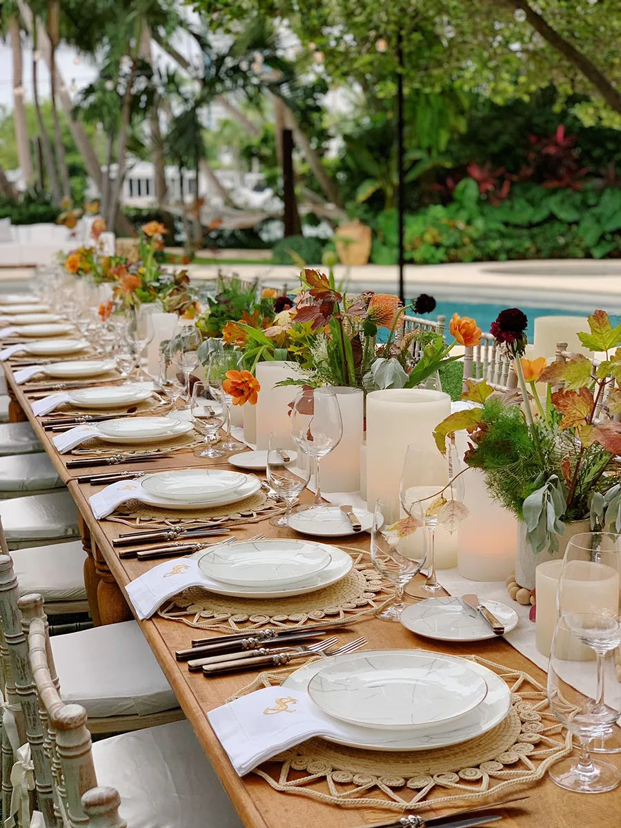Tablescape with warm autumn floral accents