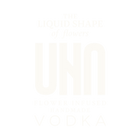 UHN vodka label with elegant floral typography