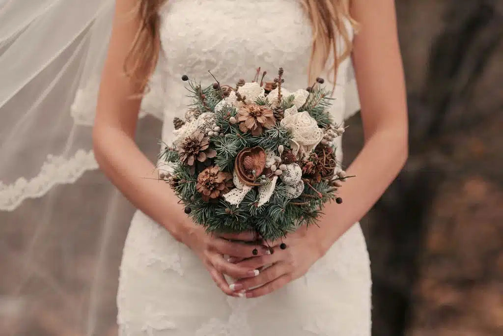 the Bride Carry a Cascade Bouquet at a Wedding