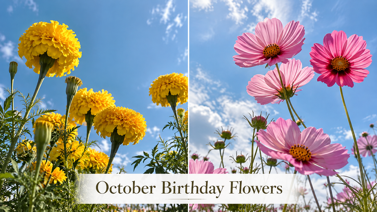 October Birthday Flowers: Cosmos and Marigold